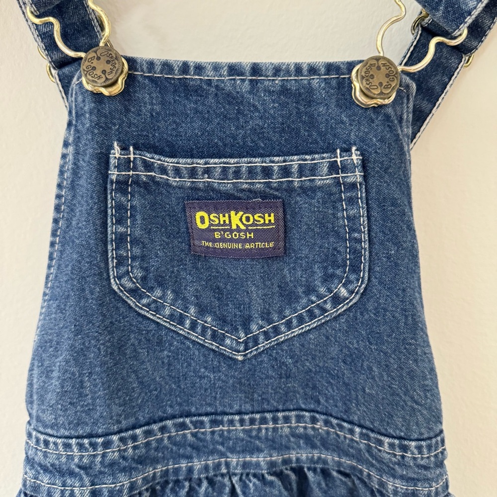 Vintage OshKosh B'gosh Blue Denim Jumper Dress Made in USA, Size 6, EUC - Picture 2 of 10